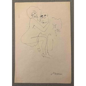 Mino Maccari - Hugging - Modern Artwork 