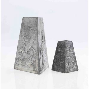 Set of 2 Art Nouveau Pewter Vases 