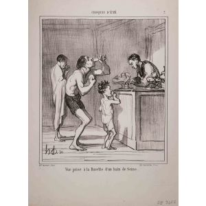 Vue Prise à la Buvette d'un Bain de Seine