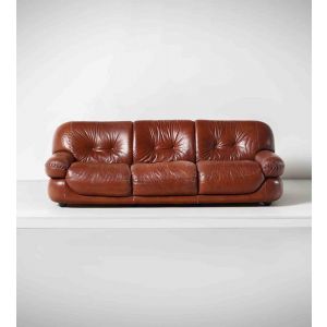 Vintage Three-Seater Leather Sapporo Sofa fro Mobilgirgi