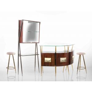 Vintage Italian Dry Bar in the style of Gio Ponti, circa 1950s
