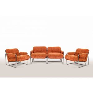 Set of 4 Lounge Chairs Tucroma Series by Guido Faleschini