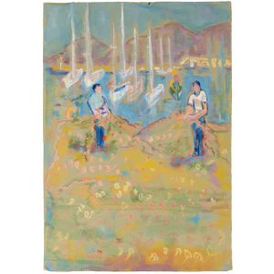 Sirio Pellegrini - Fishermen at the Nets – Contemporary Artwork 