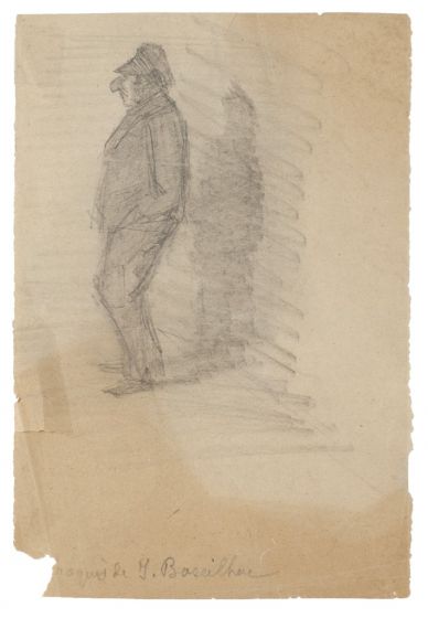 "Figure" is an original drawing in tempera on paper, realized by Jacques Baseilhac (1874-1903).