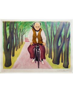 Cyclist by Giuseppe Viviani - Modern Artwork