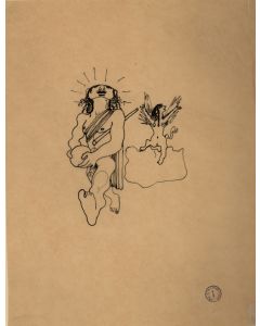 Jean Cocteau's China Ink from la machine infernale - Surrealist Artwork 