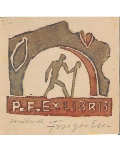 Michel Fingesten,Ex Libris "PF", Artwork, Modern Art, Ex Libris, XIlograph