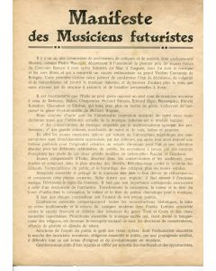 Manifeste des Musiciens Futuristes
