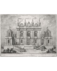 Giuseppe Vasi, Palace with Hunting of Bulls, Etching, 1775.