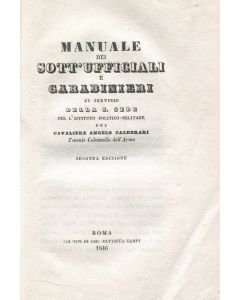 Manuale dei Sott'Ufficiali e Carabinieri