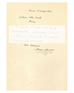 Letter from Mino Maccari to Countess Pecci Blunt - Original Manuscripts