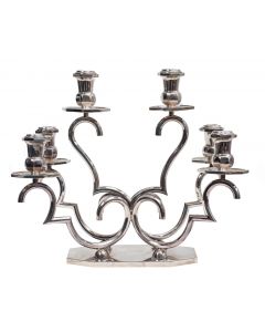 Vintage Six Arms Silver Candleholder by Anonymous