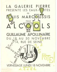 invitation, Louis Marcoussis, Marcoussis, Artwork, Modern Art, Contemporary Art, alcool, apollinaire, calligrammes, manuscripts