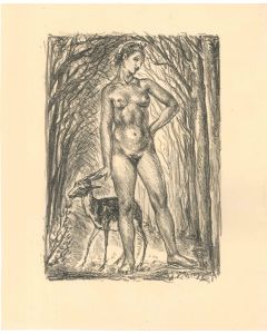 Nude In The Wood by Adrien Désiré Etienne Drian - Modern Artwork
