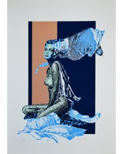 Blue Woman by Oscar Pelosi - Contemporary Artwork