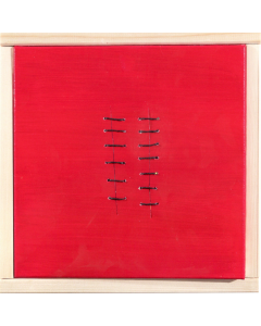 Seams on Red by Mario Bigetti - Contemporary Artwork