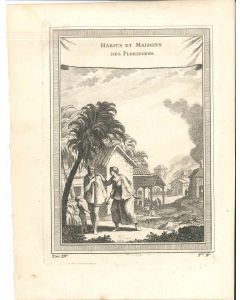 Habits et Maisons des Floridiens by Jacques-Nicolas Bellin - Old Masters Original Print