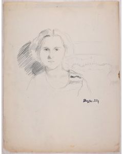 Drawing of a Woman by Dreyfus Stein - Modern Artwork 