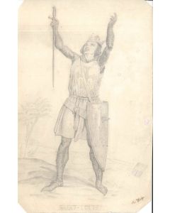 Saint-Louis by Anonymous French artist - Old Master's original drawing