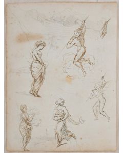 Studies with Landscape by Anonymous - Old Master Artwork
