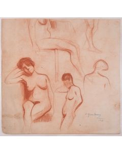Studies for a female standing nude by Ginsbourg - Modern Artwork 