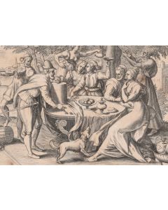 Prodigus by Gerard de Jode - Old Master's original print