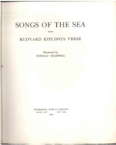 Songs of the sea by Rudyard Kipling and Donald Maxwell - Rare Book