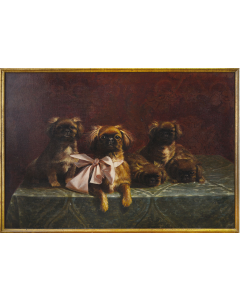 Pekingese Family of Dogs by Vitaliano Rossi Filiberto - Modern Artwork 