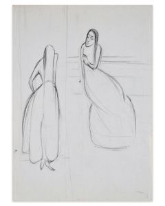 Two Women by Flor David - Modern Artwork