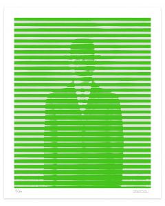 Green and Grey Lines by Dadodu - Contemporary Art Print