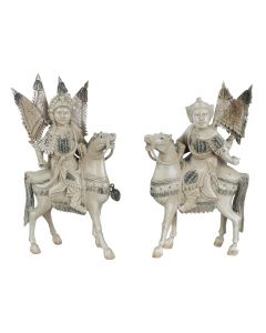 A Pair of Ivory Carvings of Knights  - Design and Decorative Objects