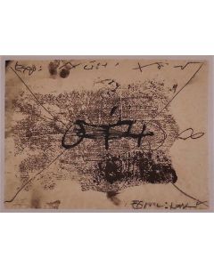 Central Writing by Antoni Tàpies - Modern Artwork