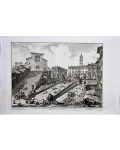 View of the Capitoline Hill   by Giovanni Battista Piranesi - Old Master Artwork