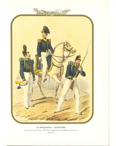 XIII Hunter Battalion is a lithograph by Antonio Zezon. Naples 1854.