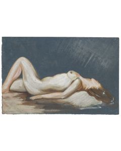 Nude 1940's is an original drawing in tempera and watercolor a on paper, realized by Jean Delpech (1988-1916).