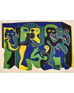Green Figures by Fritz Baumgartner- Contemporary Artwork