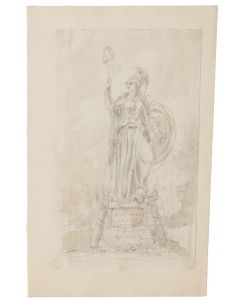 "Study for Monument" is an original drawing in tempera and watercolor on paper, realized by an Anonymous Artist of the XX Century .