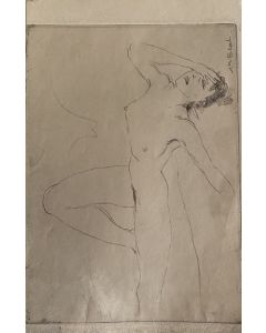 "Nude" is an original engraving of I State, realized by an Anonymous French Artist of the XX Century 