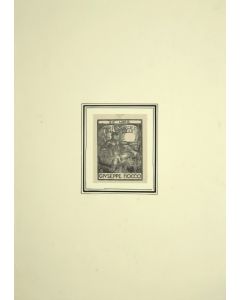 "Ex LIbris" is an original xilograph on ivory-colored paper, realized by Anonymous Artist of the 20th Century, in 1930s.