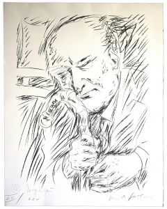 Portrait of Giuseppe Ungaretti by Pericle Fazzini - Modern Artwork