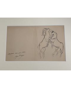 "Figure" 1954s is an original pencil drawing on ivory-colorated paper by Yves Brayer.