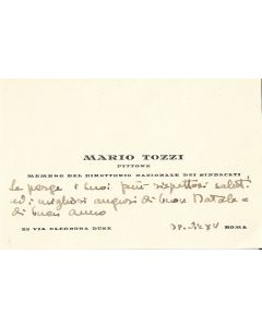 Mario Tozzi, Christmas Wishes Card by Tozzi _ Modern Art Manuscripts