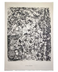 Terre Chamarree is an original lithograph on watermarked paper "Arc". Abstract composition by the French artist Jean Dubuffet. From the album of "Theatre du sol" (1953-1959). In excellent conditions.