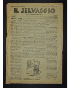 Flipping through a few pages of "Il Selvaggio", "Annual supporter subscription 20 Lire - Newspaper letters arts and sciences", we find, in the dossier of 14 March 1925, bottom center an engraving by the artist Mino Maccari, who ironically describes a fune
