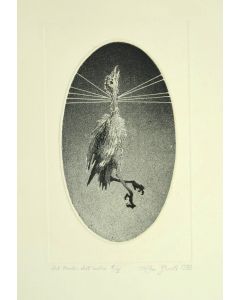 Dal Torchio Dell'Autore is an original black and white etching realized in 1973 by Leo Guida.