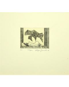 Sogno is an original black and white etching realized  by Leo Guida.