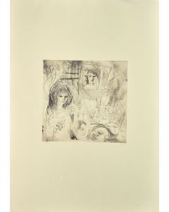 Figure is an original etching on cardboard realized by Danilo Bergamo in the second half of the XX century, in 1980s.