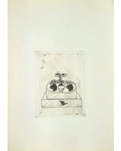 Roses is an original etching on cardboard realized by Danilo Bergamo in the second half of the XX century, in 1970s.