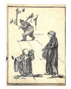 Beggars and Austrian soldier by Gabriele Galantara.