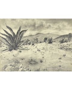 Landscape with agaves by Roberto Block - Modern Artworks